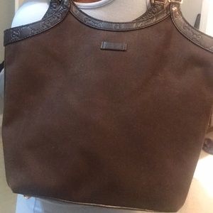 Chocolate Gucci Hobo Medium 2 handle Canvas